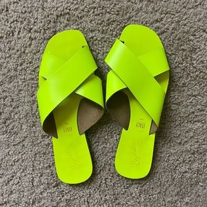 Neon Leather Sandals